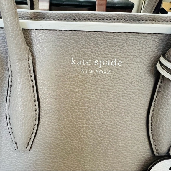 Kate Spade Eva Grain Leather Top Zip Soft Taupe Satchels/Crossbody Small Bag - Picture 4 of 16
